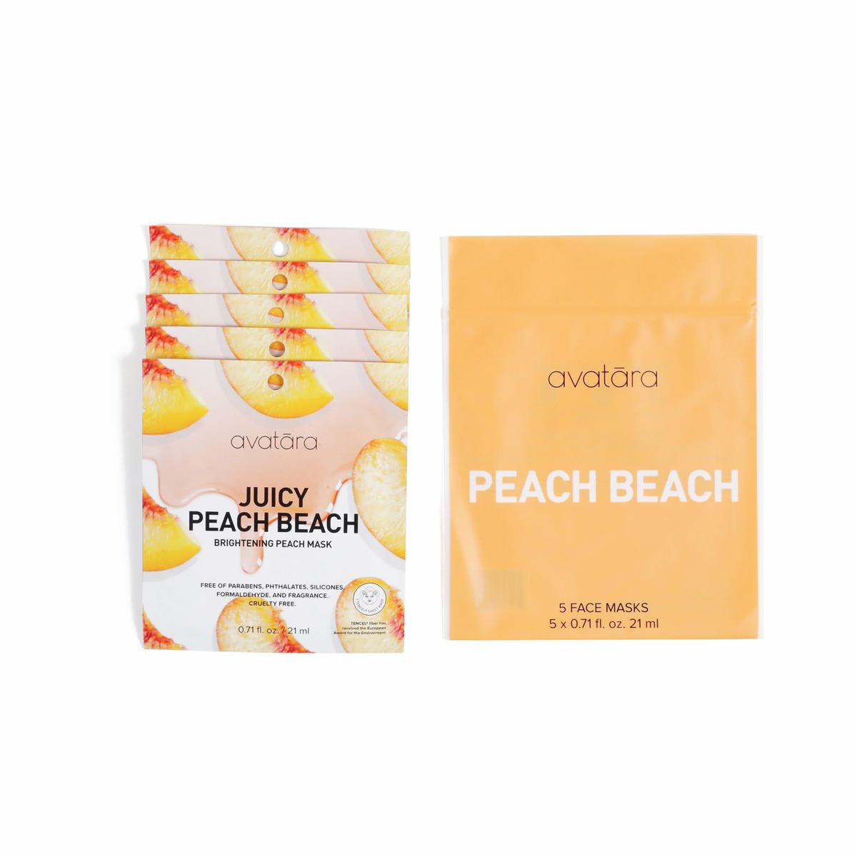 Peach Beach Brightening Face Mask - 5 Pack - Lark & Lily Boutique
