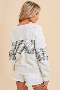 Wren Textured Striped Sweater - Lark & Lily Boutique
