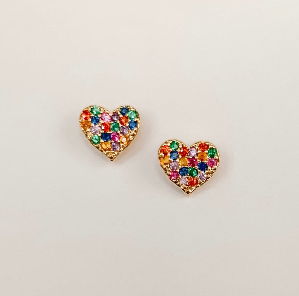 Multi-Colored Heart Earrings