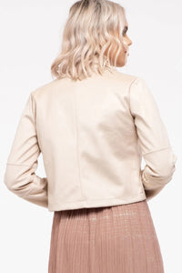 Notch Collar Cropped Moto Jacket - Lark & Lily Boutique