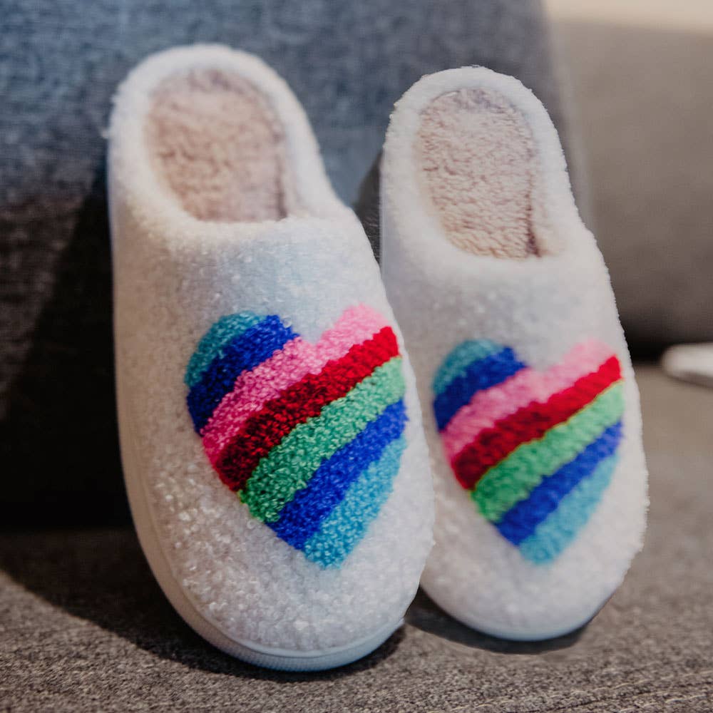 Rainbow Heart Slippers - Lark & Lily Boutique