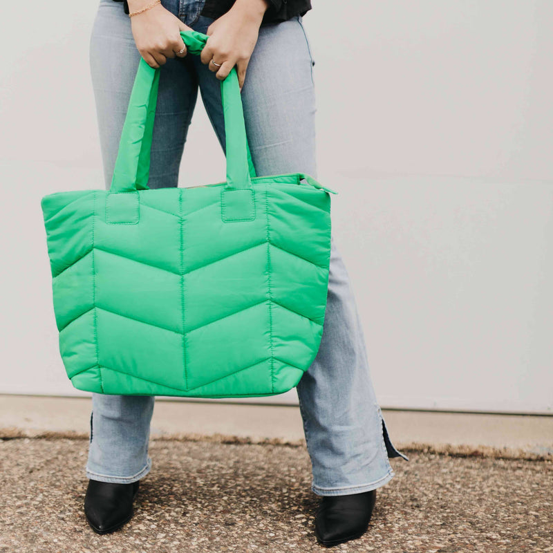Naomi Nylon Tote Bag - Emerald - Lark & Lily Boutique