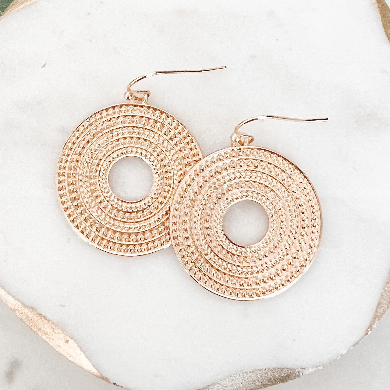 Circle Medallion Earrings- Gold