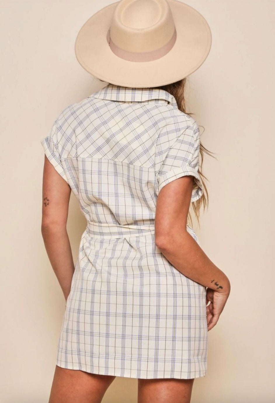 Button Down Short Sleeve Plaid Dress - Lark & Lily Boutique
