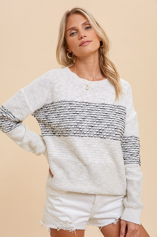 Wren Textured Striped Sweater - Lark & Lily Boutique