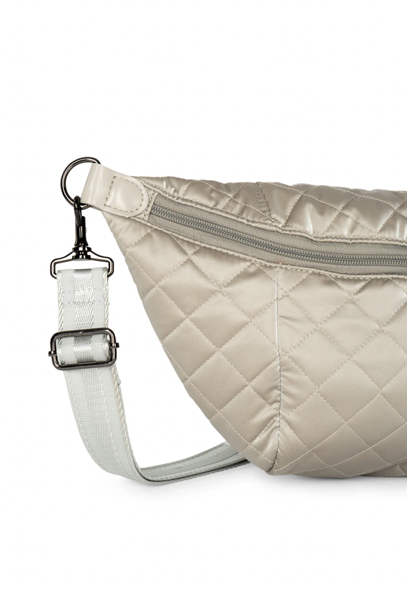 HOWLY】PUFF SLING BAG-Greige Emily Sling Bag- Greige Reflective HOWLY】PUFF SLING BAG-Greige Emily Sling Bag- Greige Reflective