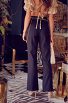 Split Front High Waist Trouser- Black - Lark & Lily Boutique